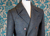 Vintage Trench Coat Men Double Breasted Notch Collar Herringbone Tweed Slim Fit Winter Wedding