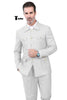 Fashion Men’s 2 Pieces Mens Suit Stand Lapel Flat Tuxedos (Blazer + Pants) Xs / White Suit