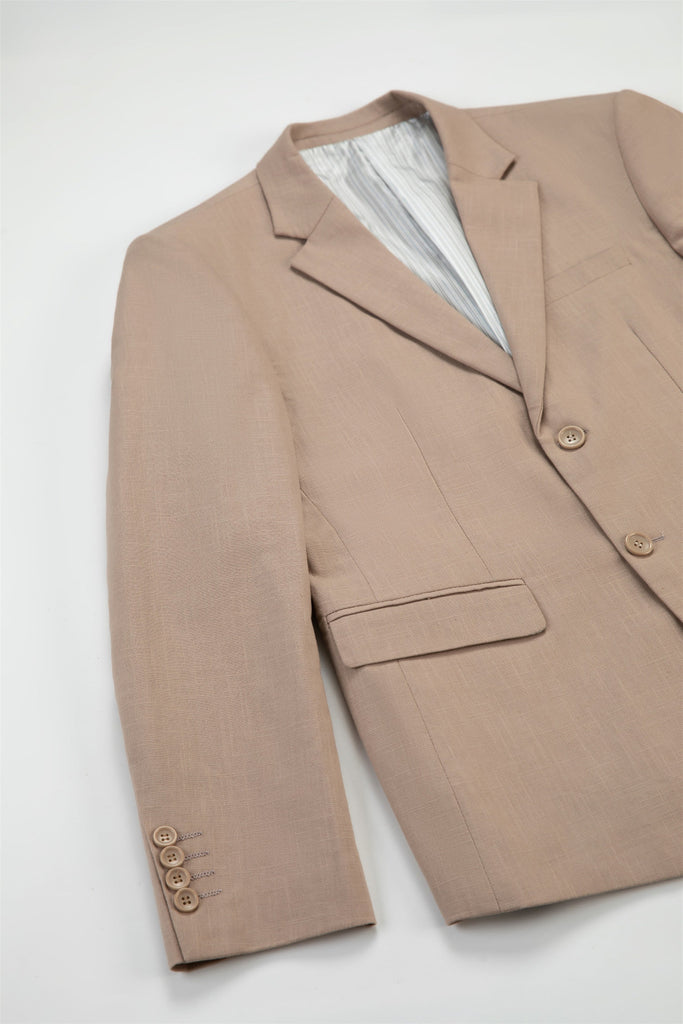 Casual Men’s 2 Pieces Mens Suit Notch Lapel Linen For Wedding (Blazer + Pants) Pieces Suit