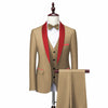 3 Pieces Suit - Fashion 3 Pieces Mens Suit Flat Shawl Lapel Tuxedos (Blazer+vest+Pants)