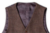 Suit Vest - Vintage Classical Mens Regular Fit Tweed Herringbone V Neck Waistcoat