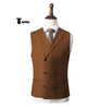 Fashion Men’s Suit Vest Regular Fit Shawl Lapel Waistcoat Wedding Xs / Light Brown