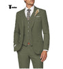 Casual Men’s 3 Pieces Mens Suit Notch Lapel Linen For Wedding (Blazer + Vest + Pants) Xs / Army