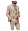 3 Pieces Suit - Formal Men's 3 Piece Regular Fit Peak Lapel Flat Men's Suit (Blazer+Vest+Pants)