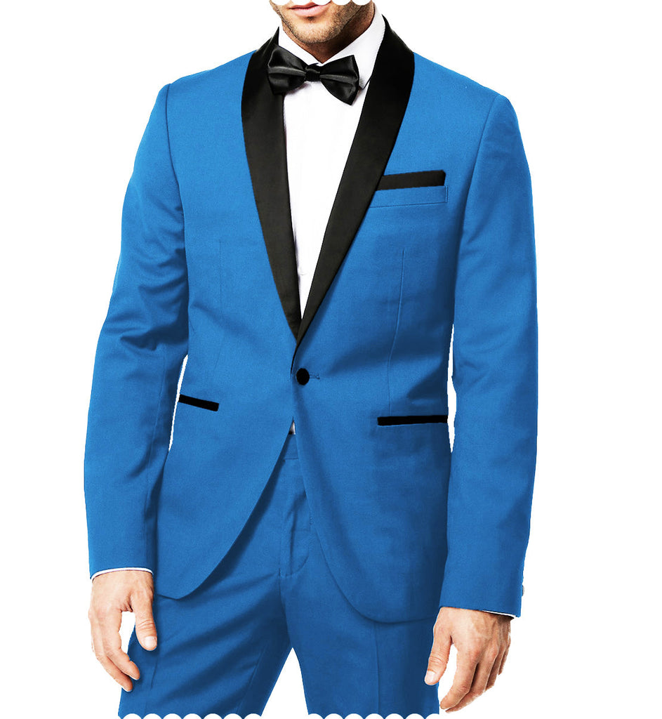 2 Pieces Suit - Fashion 2 Pieces Mens Suit Flat Shawl Lapel Tuxedos For Wedding (Blazer+Pants）