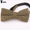 Formal Men’s Classic Design Herringbone Bow Tie Brown Accessories