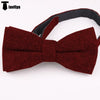 Formal Men’s Classic Design Herringbone Bow Tie Burgundy Accessories