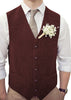 Suit Vest - Vintage Classical Mens Regular Fit Tweed Herringbone V Neck Waistcoat