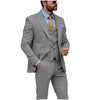 3 Pieces Suit - Formal Men's 3 Piece Regular Fit Peak Lapel Flat Men's Suit (Blazer+Vest+Pants)