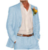 2 Pieces Suit - Men's 2 Pieces Mens Suit Notch Lapel Linen For Wedding (Blazer+Pants)