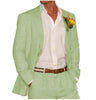 2 Pieces Suit - Men's 2 Pieces Mens Suit Notch Lapel Linen For Wedding (Blazer+Pants)