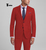 Fashion Men’s 3 Pieces Slim Fit Striped Notch Lapel Tuxedos (Blazer + Pants) Xs / Red 2 Pieces Suit