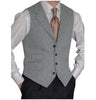 Suit Vest - Vintage Classical Men's Classic Tweed Herringbone Notch Lapel Waistcoat