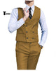 Double Breasted Fashion 2 Pieces Mens Suit For Wedding(Vest + Pants) Xs / Brown Suit