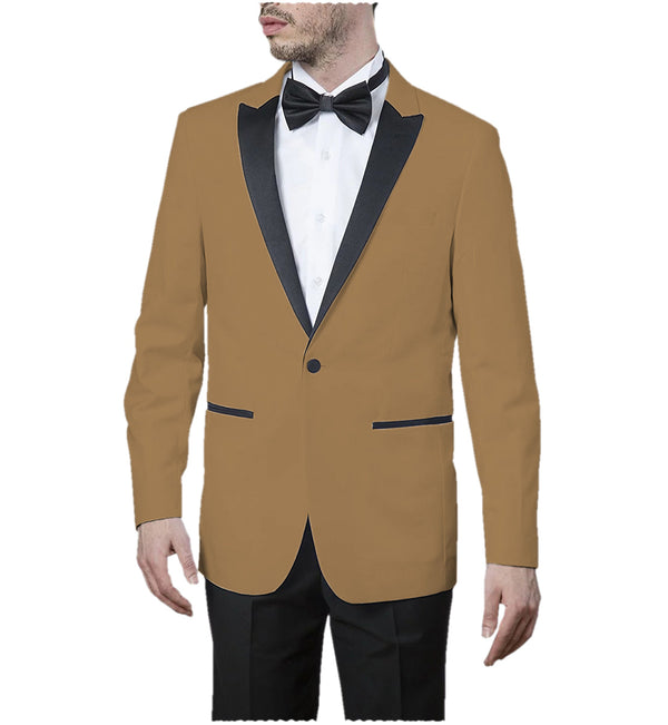 Blazer - Formal Men's Slim Fit Peak Lapel Flat Blazer