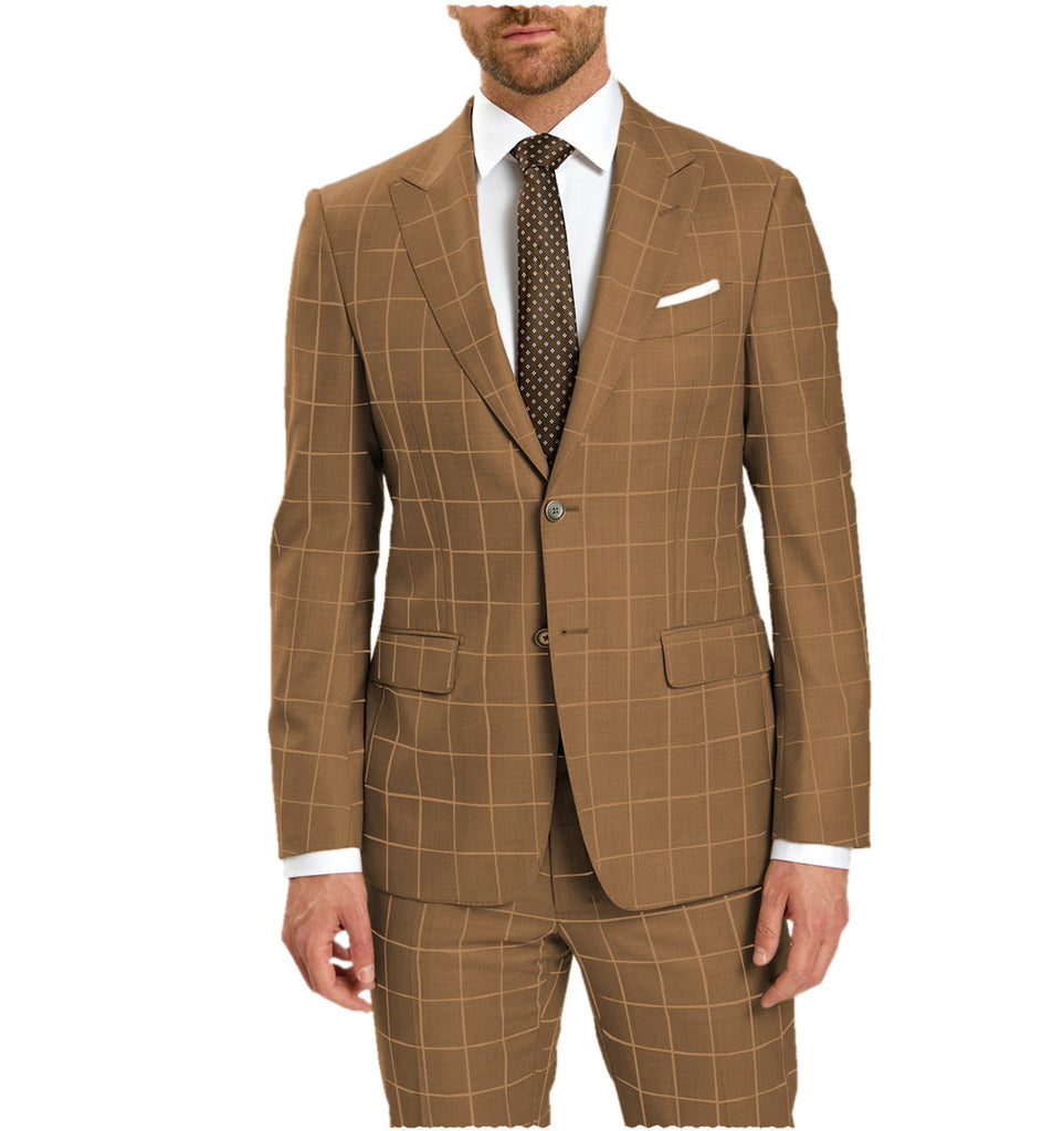 2 Pieces Suit - Formal Mens Suit 2 Pieces Plaid Peak Lapel Tuxedos (Blazer+Pants)