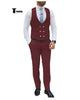 Double Breasted Formal 2 Pieces Mens Suit For Wedding(Vest + Pants) Xs / Burgundy Suit