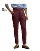 Leisure Men’s Suit Pants Cotton Linen Trousers For Wedding 29W X 28L / Burgundy