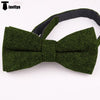 Formal Men’s Classic Design Herringbone Bow Tie Green Accessories