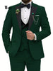 Fashion Men’s 3 Pieces Classic Flat Peak Lapel Tuxedos For Wedding (Blazer + Vest + Pants) Xs /