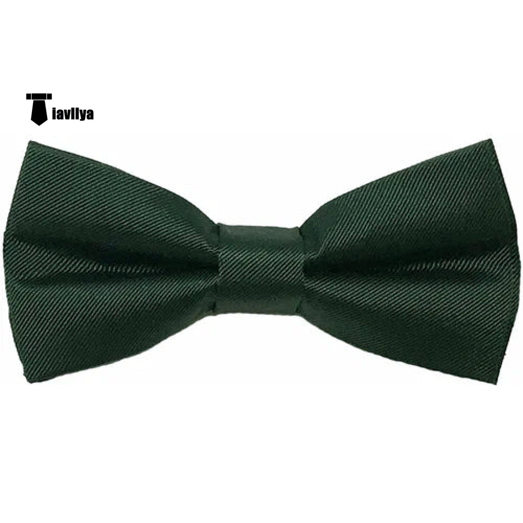 Men’s Modern Fit Classic Solid Color Bow Tie Hunt Green Accessories