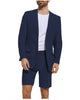 2 Pieces Suit - Formal 2 Piece Men's Suit Flat Linen Notch Lapel Tuxedos (Blazer+Shorts)