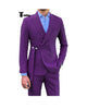 Fashion 2 Piece Men’s Suit Slim Fit Peak Lapel Tuxedo For Wedding (Blazer + Pants) Xs / Purple