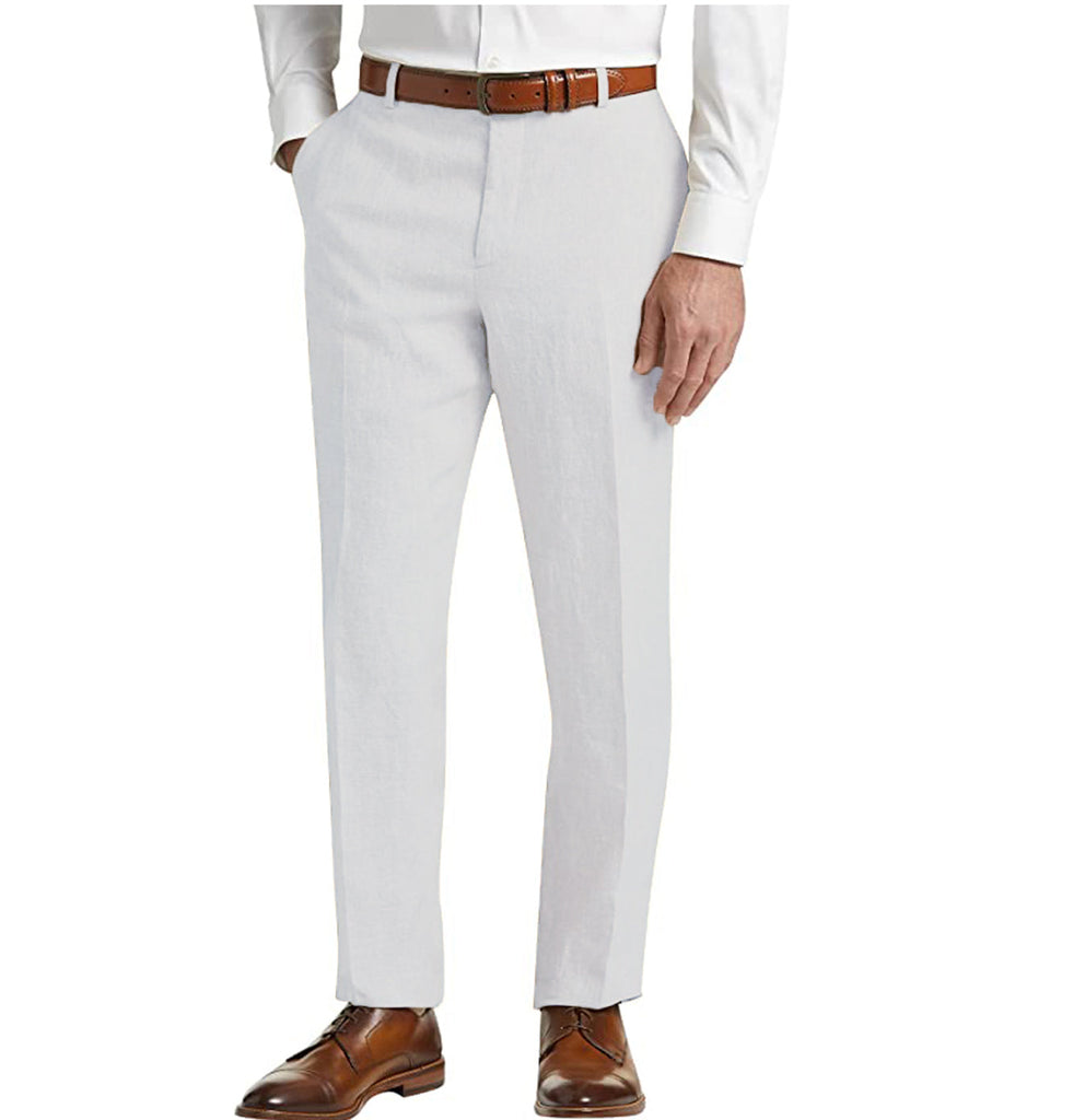 Suit Pants - Casual Men's Suit Pants Cotton Linen Trousers For Wedding